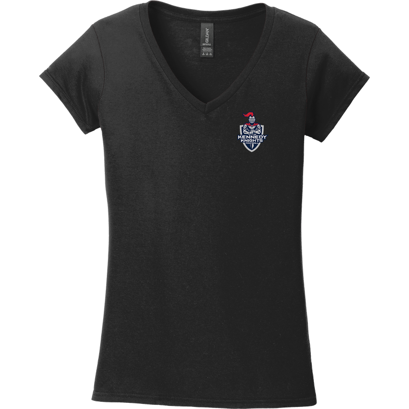 JFK Knights Football Softstyle Ladies Fit V-Neck T-Shirt