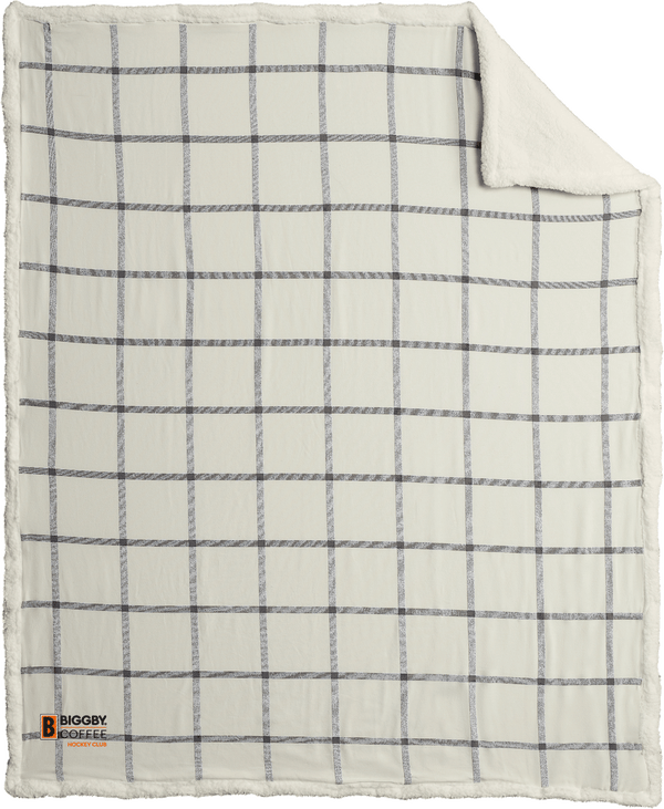 Biggby Coffee Hockey Club Flannel Sherpa Blanket