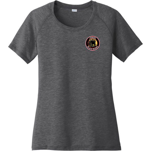 MD Jr. Black Bears Ladies PosiCharge Tri-Blend Wicking Scoop Neck Raglan Tee