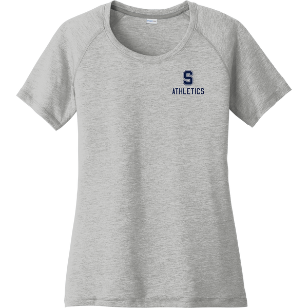 Midd South Athletics Ladies PosiCharge Tri-Blend Wicking Scoop Neck Raglan Tee