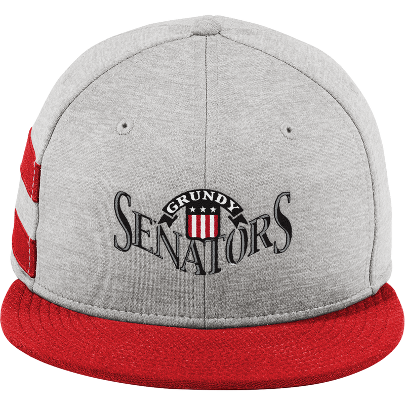 Grundy Senators New Era Shadow Heather Striped Flat Bill Snapback Cap