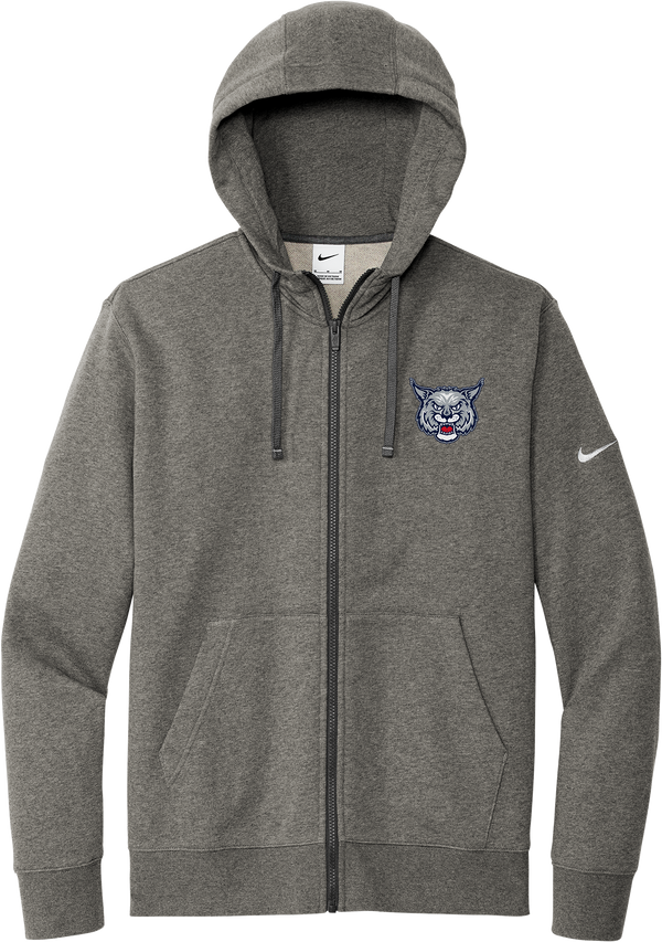 CT Bobcats Nike Club Fleece Sleeve Swoosh Full-Zip Hoodie