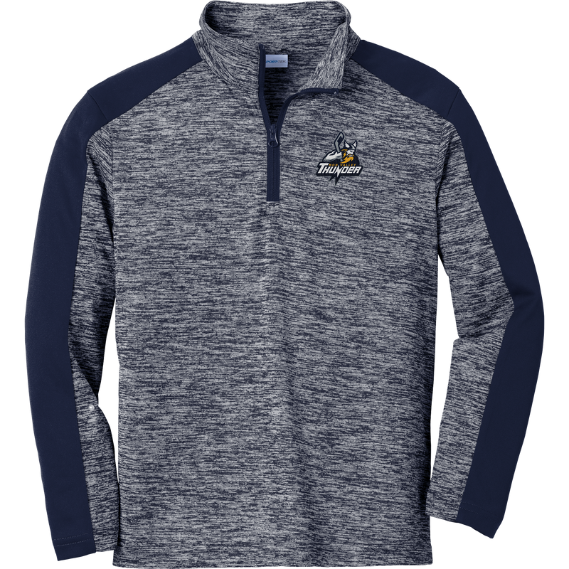 Mon Valley Thunder Youth PosiCharge  Electric Heather Colorblock 1/4-Zip Pullover