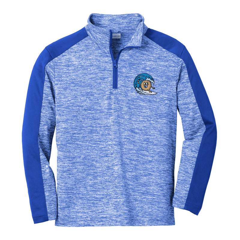 BagelEddi's Youth PosiCharge  Electric Heather Colorblock 1/4-Zip Pullover